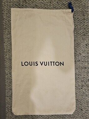 Louis Vuitton Beige Drawstring Dust Bags with Navy Ties (Pair)